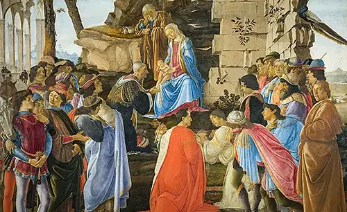 Botticelli's Adoration of the Magi featuring portraits of the Medici family, Uffizi Gallery Florence medici dynasty - Adorazione Botticelli Uffizi Medici Thumb500 500x306 - Medici Dynasty