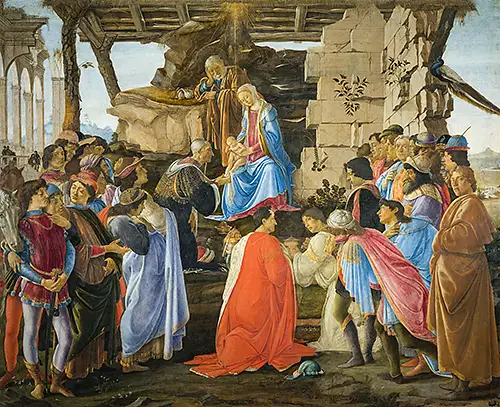 Botticelli's Adoration of the Magi featuring portraits of the Medici family, Uffizi Gallery Florence florence private and small groups tours - Adorazione Botticelli Uffizi Medici Thumb500 - Florence Private and Small Groups Tours